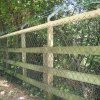 4 Bar Post & Rail Fence with Chain Link and with BWire on Galvanized Off Set Angle Iron